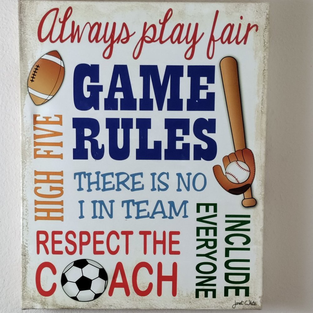 Rules of the Game Canvas Baseball Wall Art